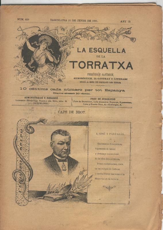 La esquella de la Torratxa numero 0629 del 25 julio 1891