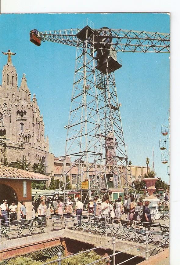 Postal 041812 : Barcelona. Cumbre del Tibidabo. Atracciones y Templo del Sagrado Corazon