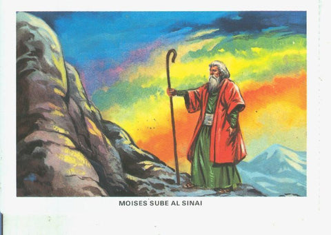 Postal 014534: La Biblia: Moises sube al Sinai