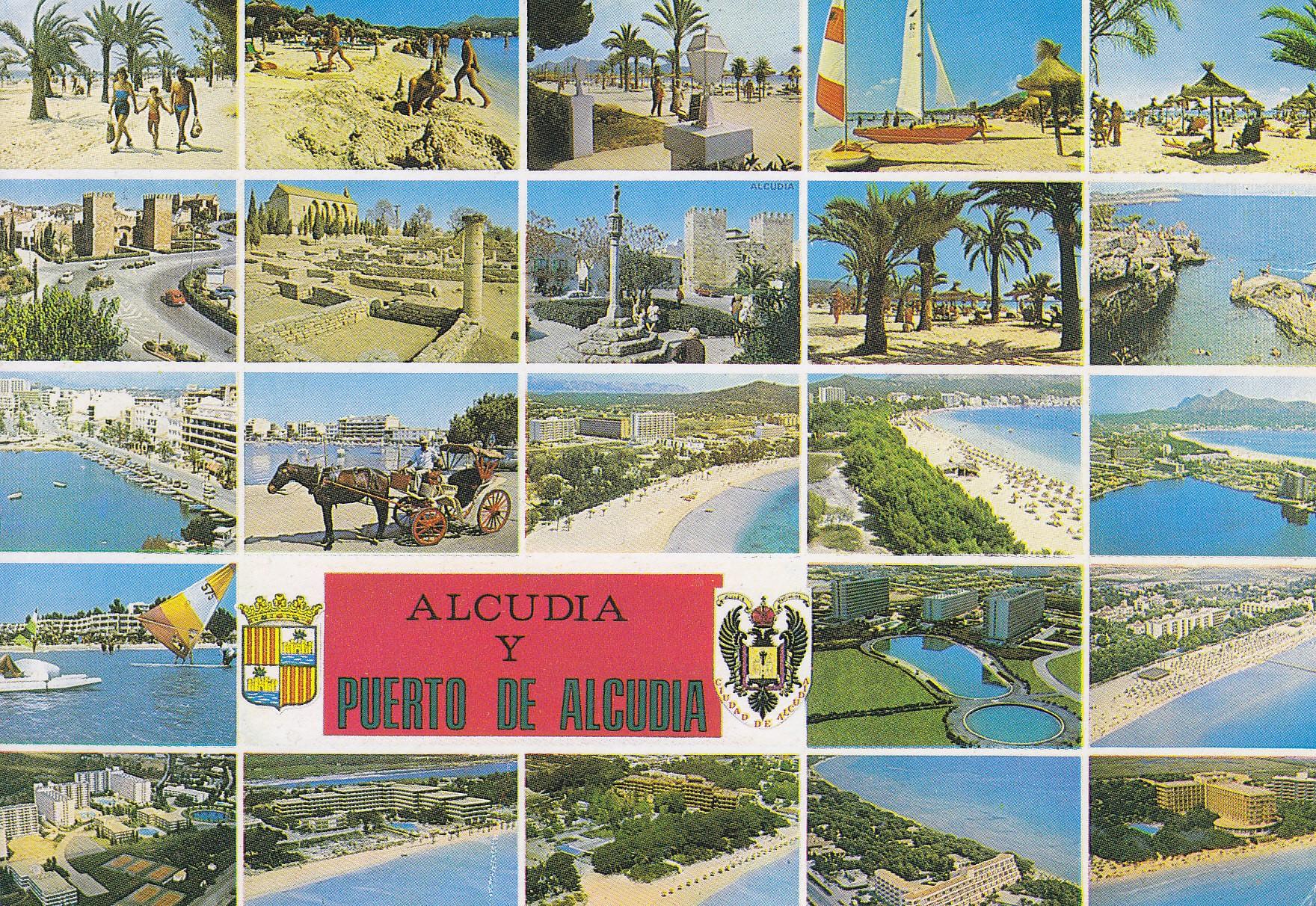 Postal 60964: Varios motivos de Alcudia y puerto (Mallorca)