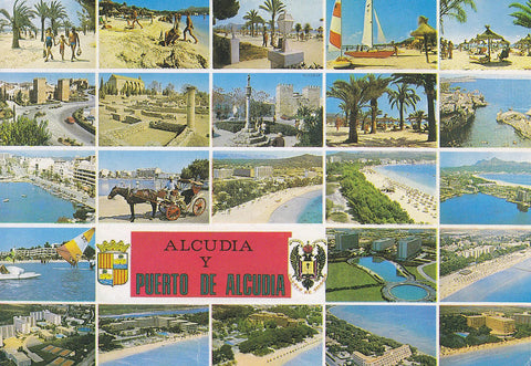 Postal 60964: Varios motivos de Alcudia y puerto (Mallorca)