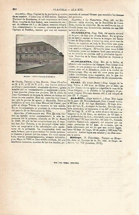 LAMINA ESPASA 15507: Instituto Nacional de Enseñanza de Alajuela Costa Rica