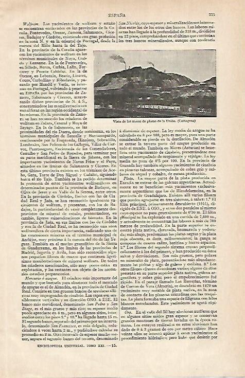 LAMINA ESPASA 15587: Minas de plomo de la Unin Cartagena