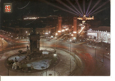 Postal 037887 : Barcelona. Plaza España y Exposicion