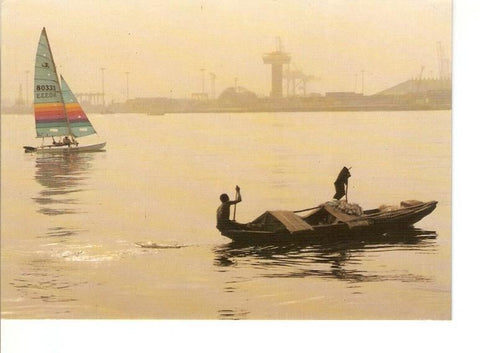 Postal 021210 : Boats in the Lagos Port
