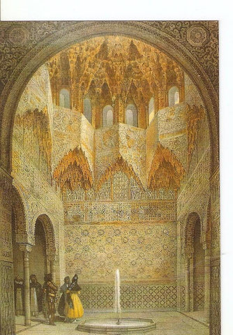 Postal 025633 : Sala de los Abencerrajes. Grabado del siglo XIX Alhambra - Granada