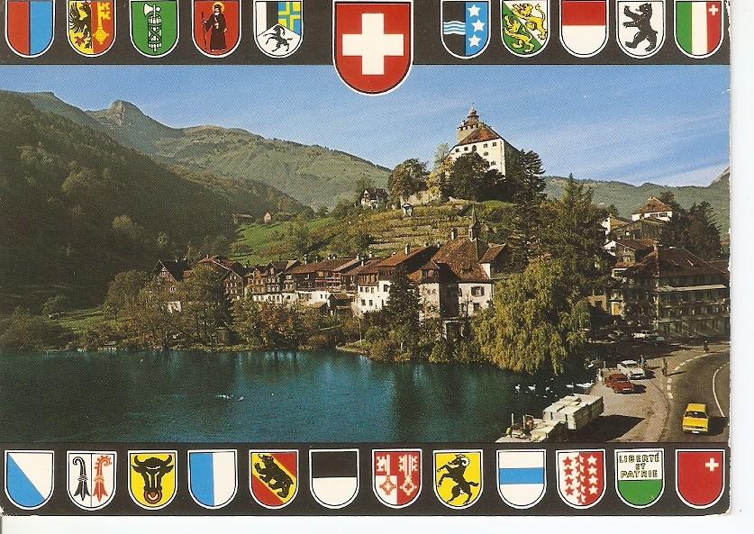 Postal 034631 : Werdenberg (SG) mit Schioss und Margelkopf (Suiza)
