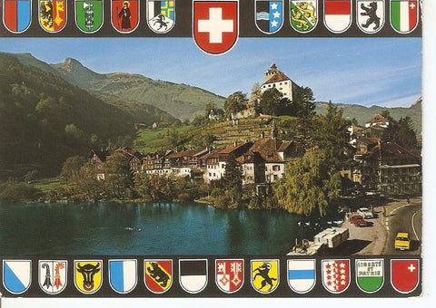 Postal 034631 : Werdenberg (SG) mit Schioss und Margelkopf (Suiza)