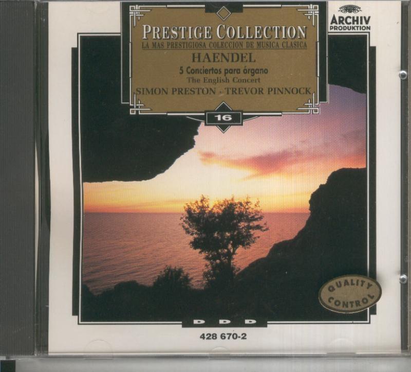 CD Musica Clasica: Haendel: 5 conciertos para organo por Simon Preston