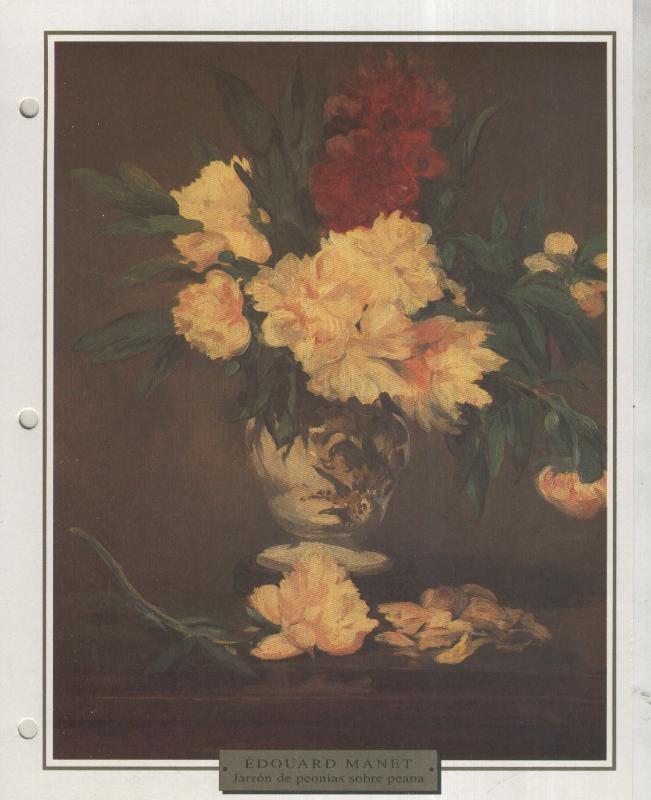 Lamina 36: Edouard Manet: Jarron de peonias sobre peana
