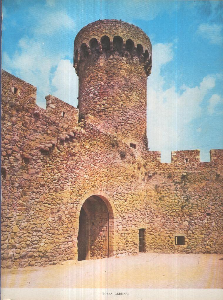 Lamina Castillos de España Edicion 1967 No.011: CASTILLO DE TOSSA (Girona)