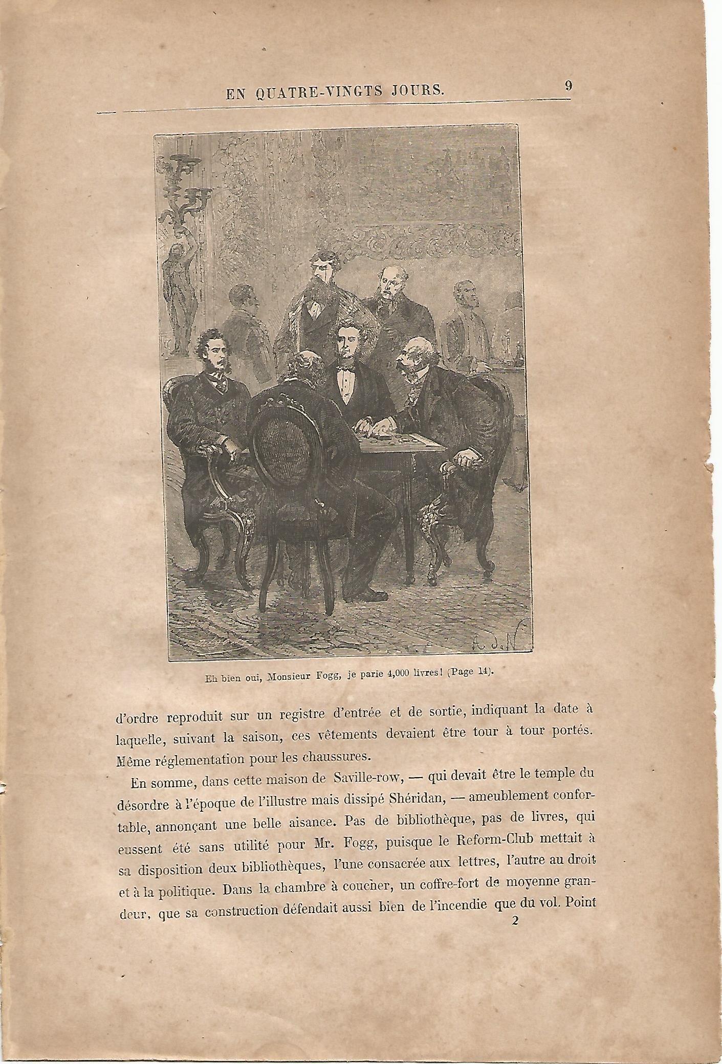 LAMINA 1198: VERNE. Eh bien oui Monsieur Fogg je parie 4000 livres!