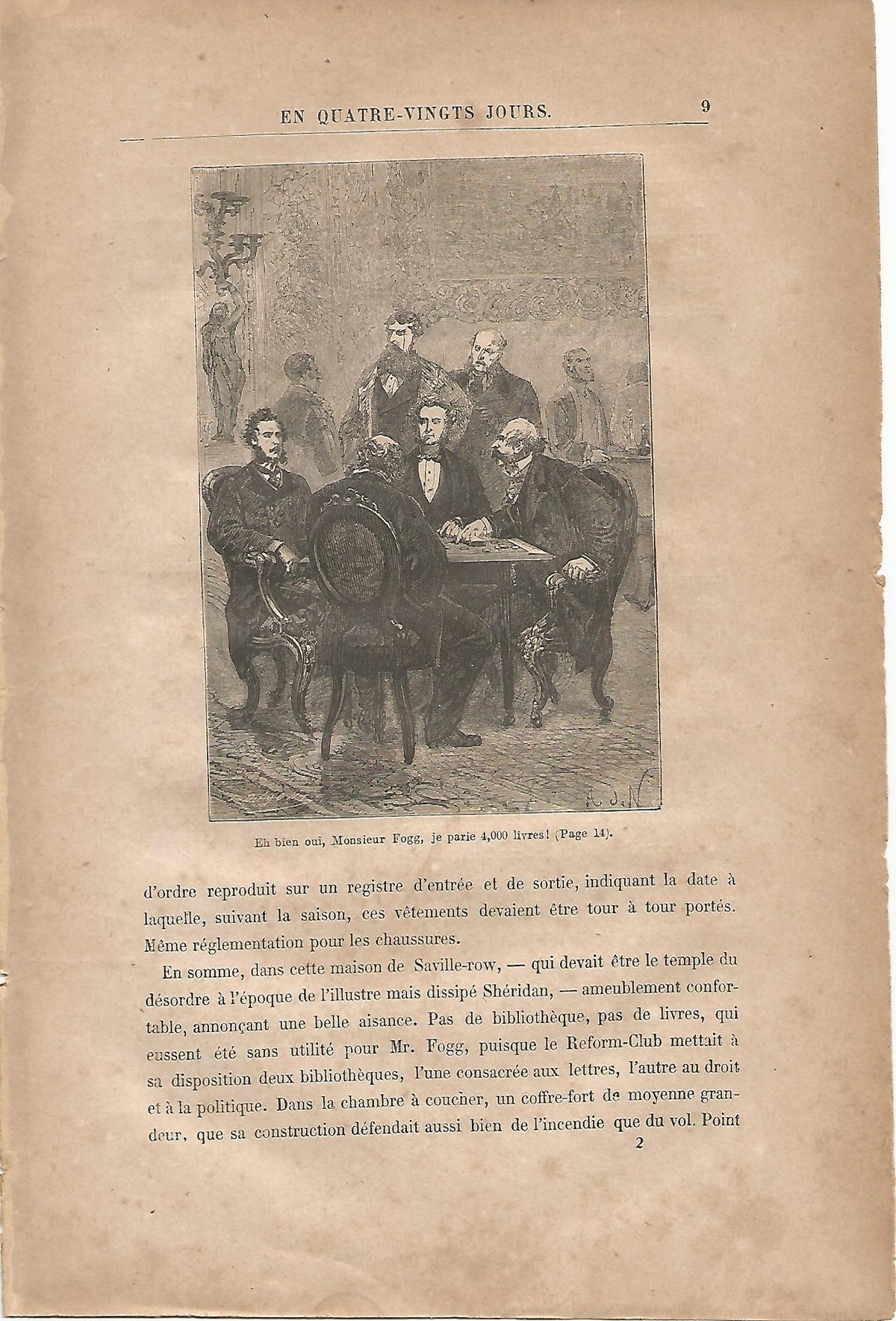 LAMINA 1198: VERNE. Eh bien oui Monsieur Fogg je parie 4000 livres!