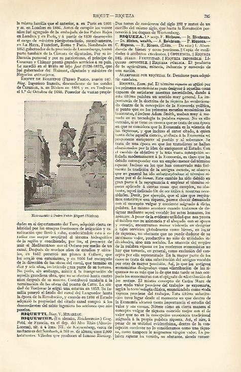 LAMINA ESPASA 6688: Monumento a Pedro Pablo Riquet en Beziers Francia