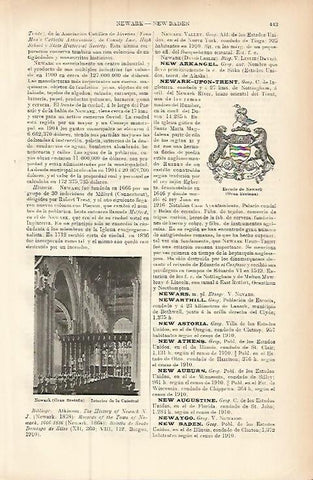 LAMINA ESPASA 9423: Escudo y catedral de Newark Gran Bretaña