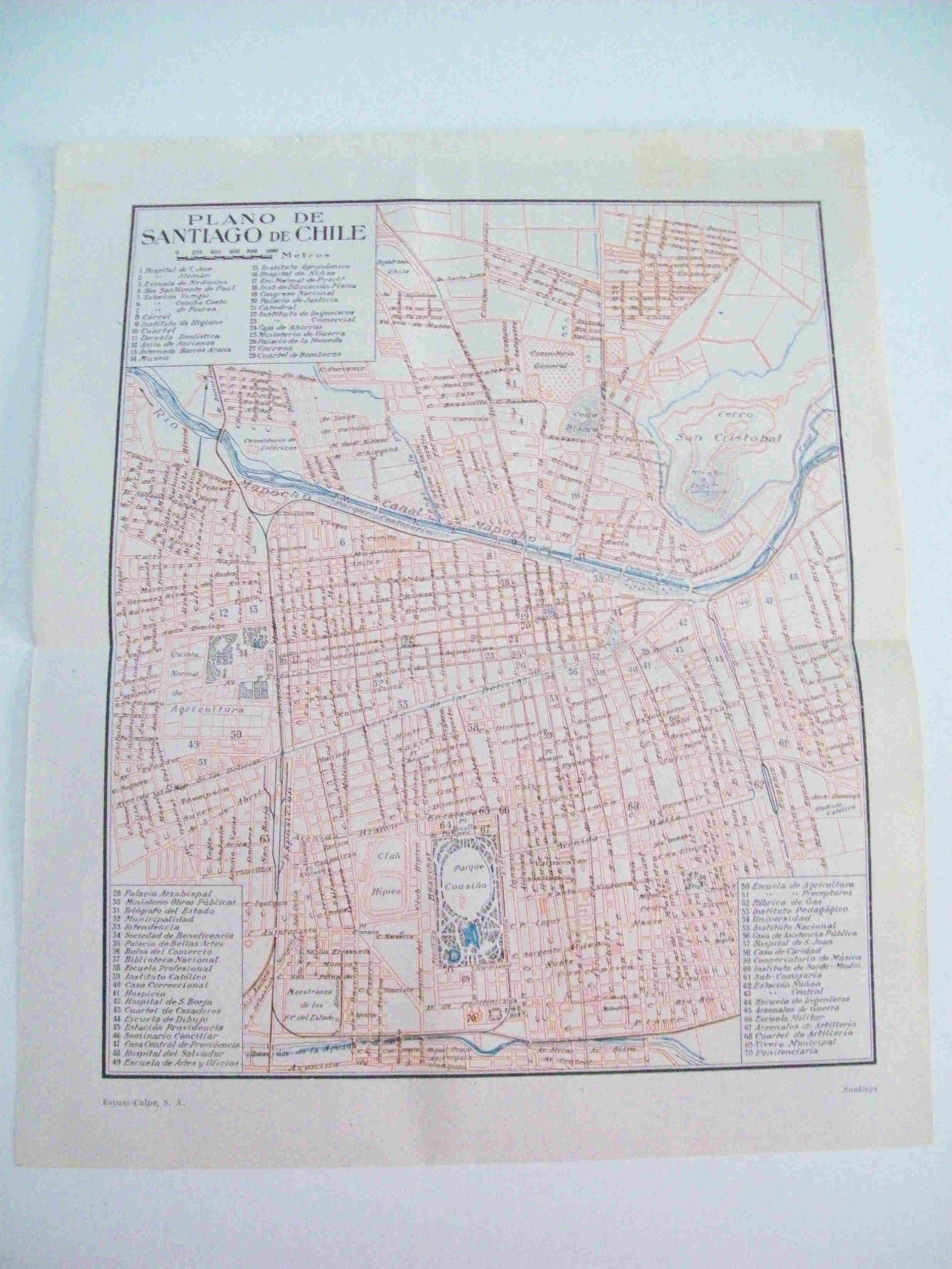 LAMINA ESPASA 12282: Plano de Santiago de Chile