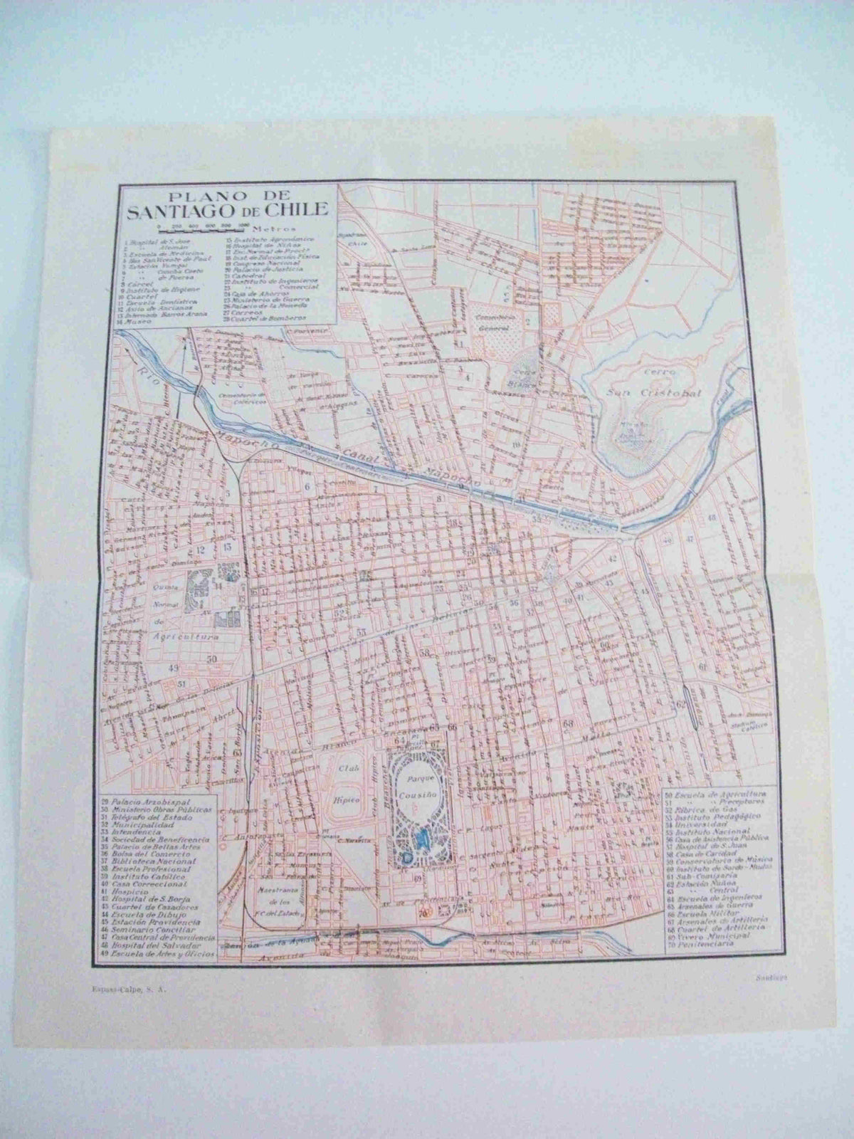 LAMINA ESPASA 12282: Plano de Santiago de Chile