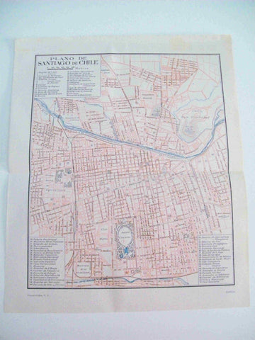 LAMINA ESPASA 12282: Plano de Santiago de Chile