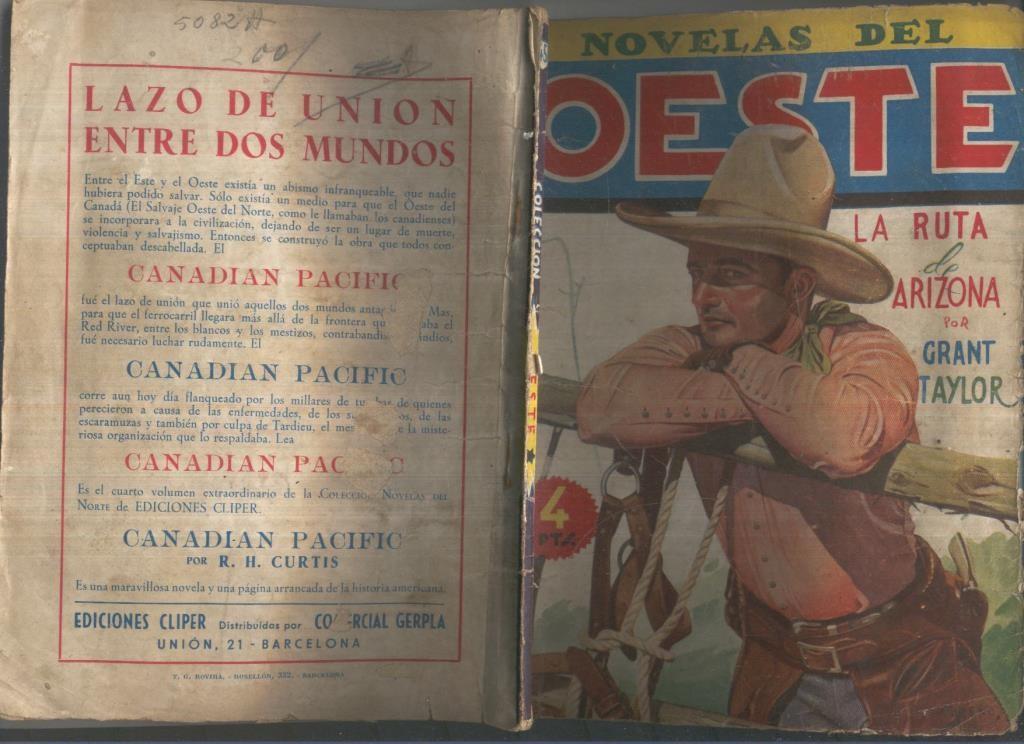 Novelas del Oeste numero 45: La ruta de arizona (numerado 1 en trasera)