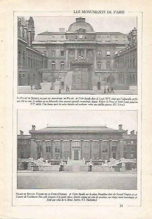 LAMINA 3936:  PARIS. FACHADA DEL PALACIO DE JUSTICIA