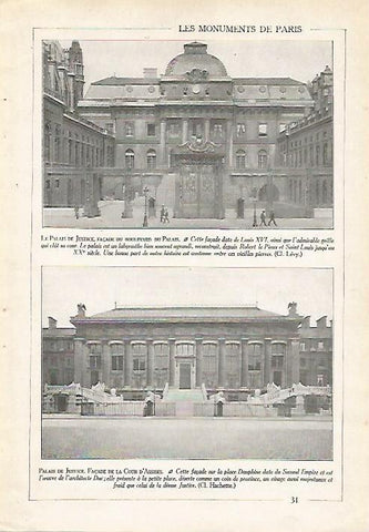 LAMINA 3936:  PARIS. FACHADA DEL PALACIO DE JUSTICIA
