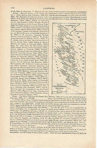 LAMINA ESPASA 14724: Mapa de la Baja California Mejico