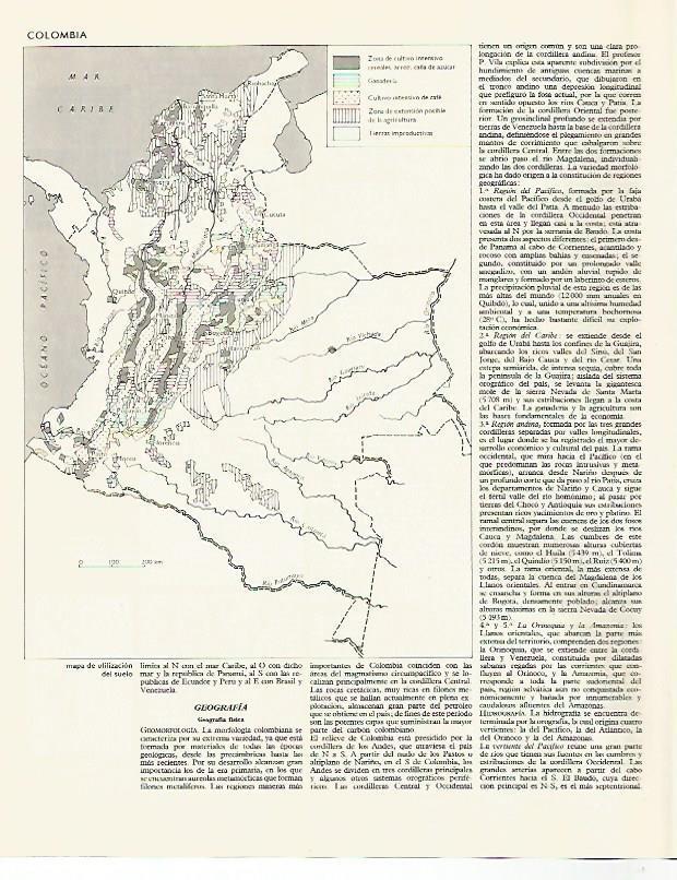 LAMINA LAROUSSE 70160: Mapa de Colombia