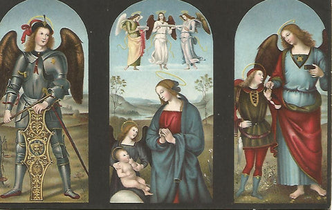 Postal 50317: ARCANGEL MIGUEL LA VIRGEN Y EL NIÑO - Rafael