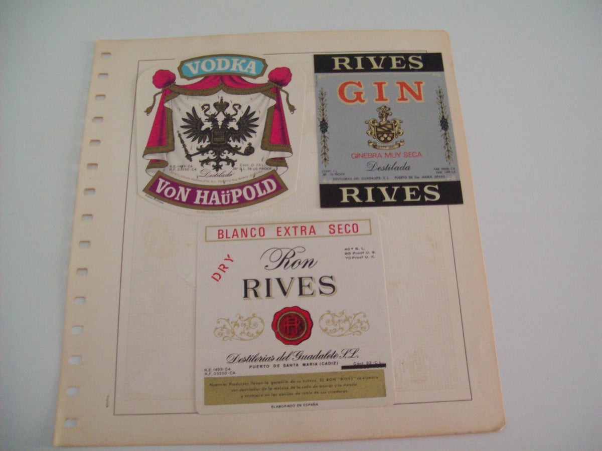 ETIQUETA LICOR 2302: Vodka Von Haupold Gin Rives
