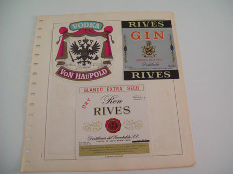 ETIQUETA LICOR 2302: Vodka Von Haupold Gin Rives