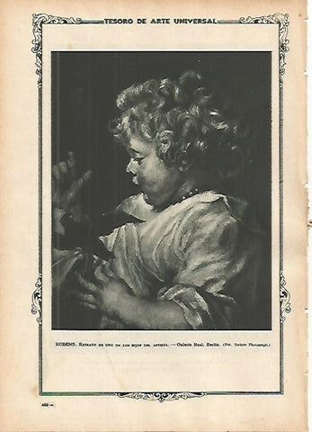 LAMINA 1454. RUBENS. Retrato de uno de los hijos del artista