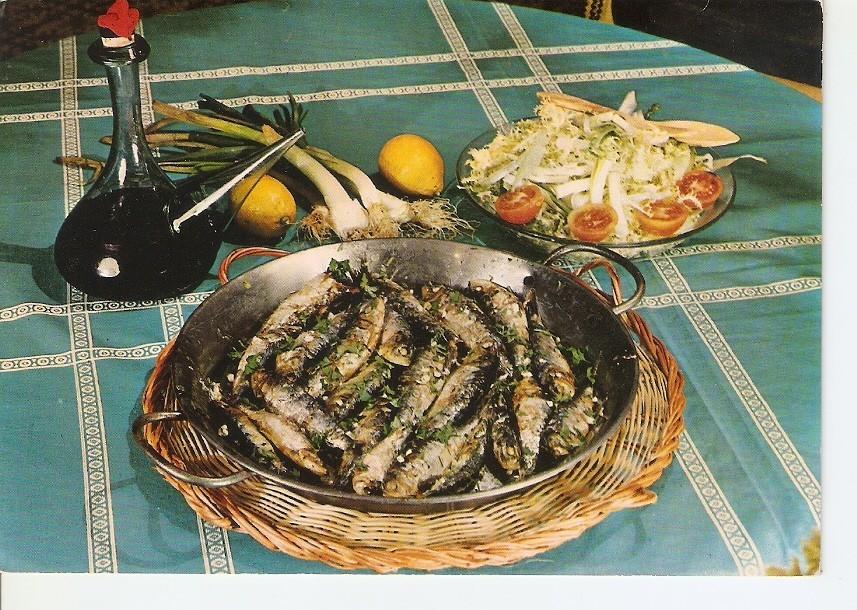 Postal 033791 : Cocina española sardinas a la brasa
