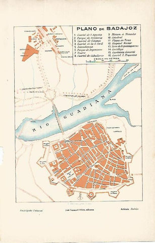 LAMINA ESPASA 9664: Plano de Badajoz