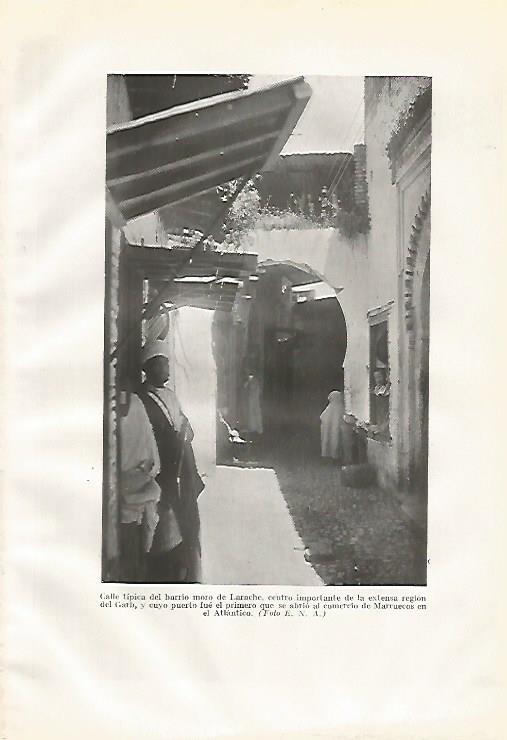 LAMINA GEOGRAFIA 0158: Calle del zoco de Larache Marruecos