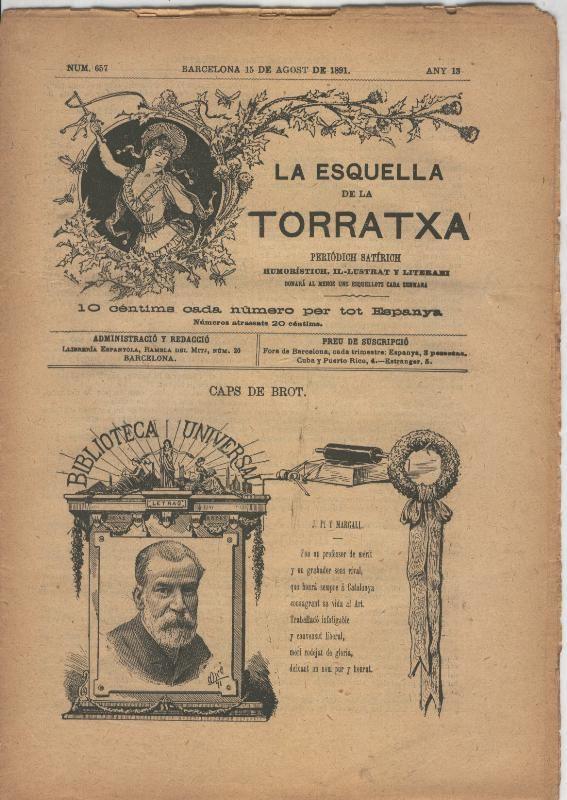 La esquella de la Torratxa numero 0657 del 15 agosto 1891
