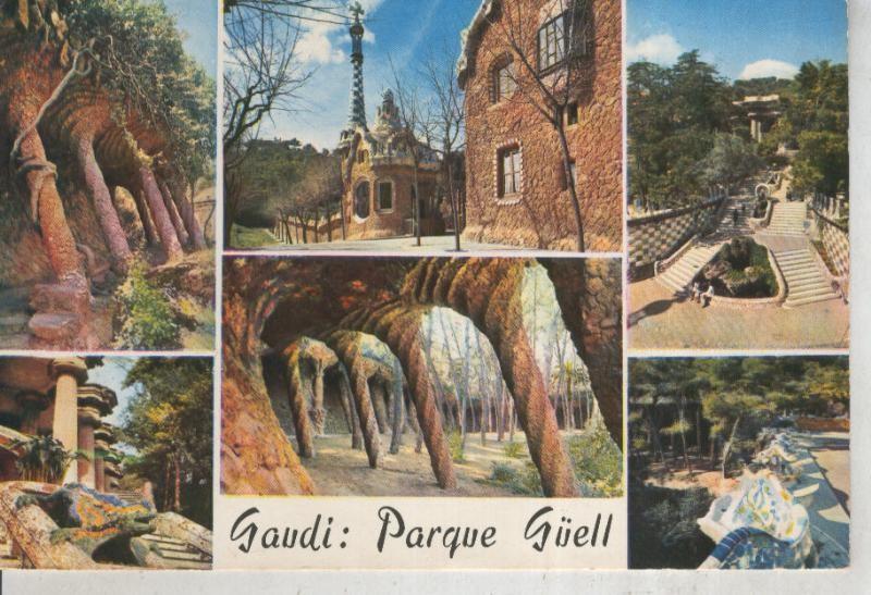 Postal 012002: Vistas varias del parque Guell en Barcelona