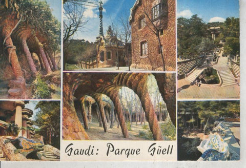 Postal 012002: Vistas varias del parque Guell en Barcelona