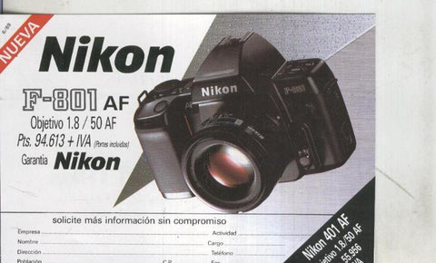 Postal: Hot Mail: Nikon,   propaganda comercial