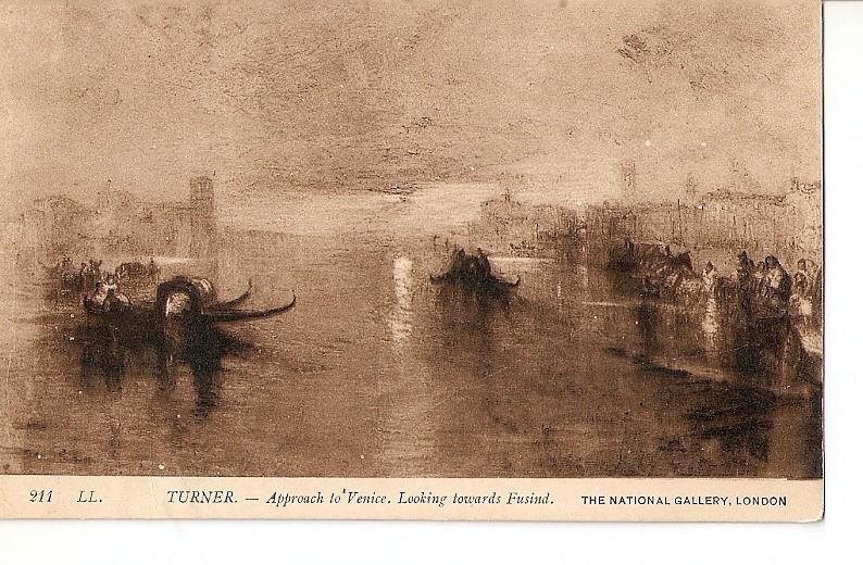 Postal 027121 : Turner, Approach to Venice. Looking towards Fusind. The National Gallery, London