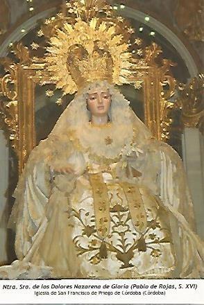 POSTAL 54213: Nuestra Señora de los Dolores Nazarena de Gloria Pablo de Rojas siglo XVI. Priego de Cordoba Cordoba