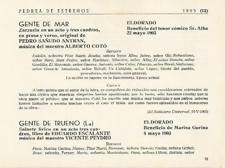 LAMINA 2901: Pedrea de estrenos 1903 (X)