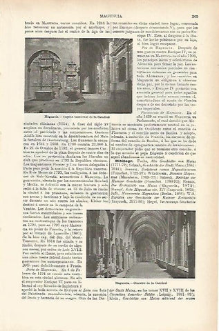 LAMINA ESPASA Alemania 3889: Interior de la Catedral de Maguncia Alemania