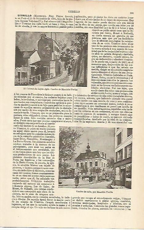 LAMINA ESPASA 4653: El Cabaret de Lapin Agile por Utrillo