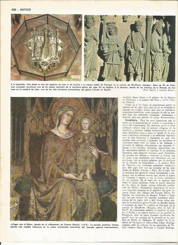 LAMINA MONITOR 0243: SEPULCRO DE JUAN II DE CASTILLA E ISABEL DE PORTUGAL. VIRGEN CON NIÑO DE MARTINI