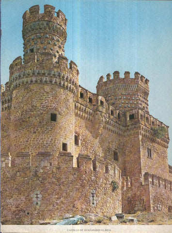 Lamina Castillos de España Edicion 1967 No.064: CASTILLO DE MANZANARES EL REAL (MADRID)