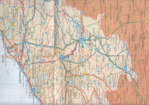 Rutas Catalanas: Mapa desplegable para la zona El litoral y el rerapais del sureste: alt penedes, alt camp, conca de barbera, 