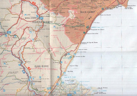 Rutas Catalanas: Mapa desplegable para la zona Las terres del Ebre: Baix ebre, ribera de ebre, terra alta, montsia
