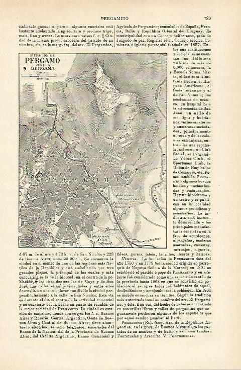 LAMINA ESPASA 15742: Mapa con la situacion de Pergamo