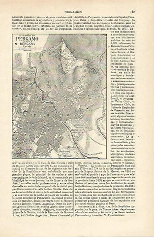 LAMINA ESPASA 15742: Mapa con la situacion de Pergamo