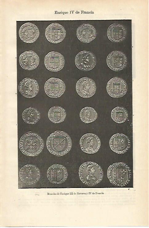 LAMINA ESPASA 16054: Monedas de Enrique IV de  Francia